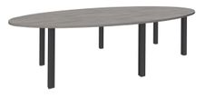 Table de réunion ovale - L280 cm - Pieds exprim carbone - Plateau imitation chêne gris