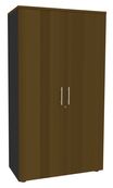 Armoire haute IDRA/DUAL - H180 x L80 x P47 - 2 portes - Corps anthacite - Portes et dessus imitation noyer