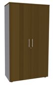 Armoire haute IDRA/DUAL - H180 x L80 x P47 - 2 portes - Corps alu - Portes et dessus imitation noyer