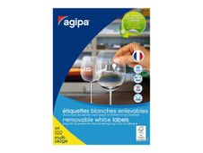 Apli Agipa - 6500 Étiquettes adhésives blanches multi-usages - 38 x 21.2 mm - enlevables - coins droits - réf 128990