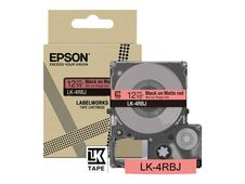 Epson LabelWorks LK-4RBJ - Negro sobre rojo mate - rollo (1,2 cm x 8 m) 1 cinta(s) caja para colgar - cartucho de cinta - para LabelWorks LW-C410, LW-C610