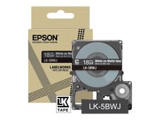 Epson LabelWorks LK-5BWJ - Blanco sobre negro mate - rollo (1,8 cm x 8 m) 1 cinta(s) caja para colgar - cartucho de cinta - para LabelWorks LW-C410, LW-C610