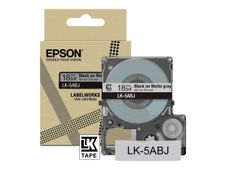 Epson LabelWorks LK-5ABJ - Mate - negro sobre gris mate - rollo (1,8 cm x 8 m) 1 cinta(s) caja para colgar - cinta - para LabelWorks LW-C410, LW-C610