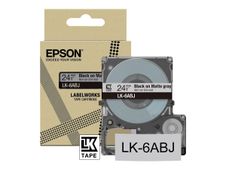 Epson LabelWorks LK-6ABJ - Mate - negro sobre gris mate - rollo (2,4 cm x 8 m) 1 cinta(s) caja para colgar - cinta - para LabelWorks LW-C610