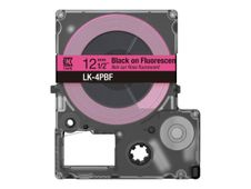 Epson LabelWorks LK-4PBF - Negro sobre fluorescente - Rollo (1,2 cm x 5 m) 1 cinta(s) caja para colgar - cartucho de cinta - para LabelWorks LW-C410, LW-C610
