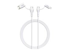 JAYM POP Collection QUADRIPLUG - Câble 4 en 1 USB-C vers Lightning - 1 m - blanc