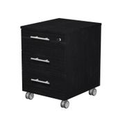 Caisson mobile Flora - L41,8 x P52 x H61,5 cm - 3 tiroirs - imitation frêne noir