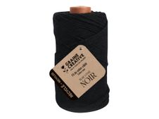 Graine Creative - Cordon de macramé - diamètre de 2 x 100 m - noir - coton recyclé