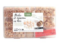 Graine Creative - Boîte de perles artisanales - 747 pièces - bois