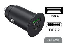 Grab'N Go - Chargeur voiture - USB-A + USB-C - 30W - blanc