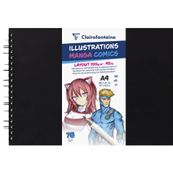 Carnet de dessin spiralé Manga Layout - A4 - 75 feuilles - 100gr - Clairefontaine