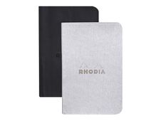 RHODIA Rhodiarama - 2 Carnets souples 7 x 10,5 cm - 64 pages - ligné - argent et noir