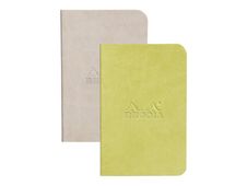 RHODIA Rhodiarama - 2 Carnets souples 7 x 10,5 cm - 64 pages - ligné - beige et anis