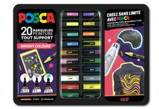 Posca - Pack de 20 marqueurs – pointes et couleurs groovy assorties