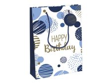 Clairefontaine Excellia - Sac cadeau - 26,5 x 14 x 33 cm - joyeux anniversaire - bleu
