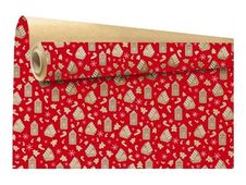 Logistipack HANSEL - Papier cadeau Kraft - 70 cm x 25 m - maisons en pain d'épices