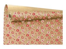 Logistipack Armance - Papier cadeau Kraft - 70 cm x 25 m - boules de Noel rouges