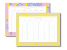 Blue Art Rooster Summer 80's - Calendrier pour les anniversaires - pissenlit et cerises - 32 x 42 cm