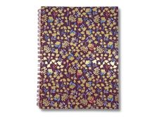 Blue Art Grenadine Heart - Carnet de notes à spirale ligné - 15 x 21 cm - 120 pages - jardin fleuri