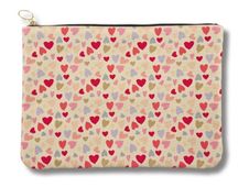 Blue Art - Grande pochette - jolis cœurs