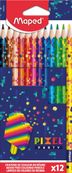 Maped Pixel Party - 12 Crayons de couleur en pochette carton