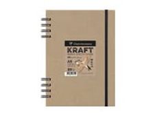 Clairefontaine Kraft - Carnet de dessin à spirale - A5 - 80 feuilles - 115 gr