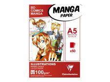 Clairefontaine BD Comics Manga illustrations - Bloc de dessin - A5 - 50 feuilles - 100 gr