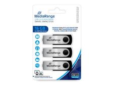 MediaRange - pack de 3 clés USB - 16 Go