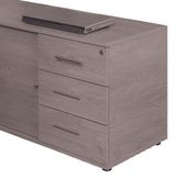 Option 2 tiroirs plats pour console Steely - imitation chêne gris