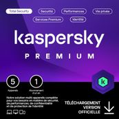 Kapersky premium - Code d'activation envoyé par email valable pour 5 appareils pendant 1 an