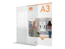 Nobo Premium Plus - Présentoir - dessus de table - pour A3 - double face - clair