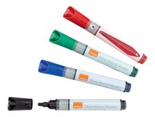 Nobo - marqueur - noir, rouge, bleu, vert (pack de 4)