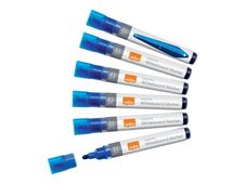 Nobo Liquid Ink - 10 Marqueurs - non permanent - pour verre, tableau blanc, émail - bleu - 3 mm