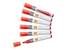 Nobo Liquid Ink - 10 Marqueurs - non permanent - pour verre, tableau blanc, émail - rouge - 3 mm