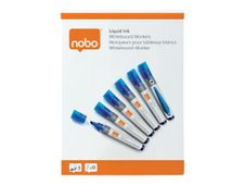 Nobo Liquid Ink - Marqueur non permanent - pour verre, tableau blanc - bleu - 4 mm (pack de 10)