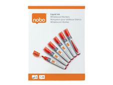 Nobo Liquid Ink - 10 Marqueurs - non permanent - pour verre, tableau blanc, émail  - 4 mm - rouge