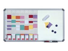 Nobo tableau combiné: tableau blanc, planning à cartes - 24 logements x 8 colonnes