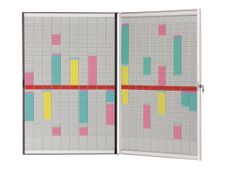 Nobo tableau combiné: tableau blanc, planning à cartes - 54 logements x 20 colonnes - double face