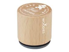 Woodies Christmas French text - Tampon encreur rond - Fait maison - 3 cm de diamètre
