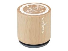 Woodies Christmas - Tampon encreur - Joyeux Noël cadeaux - 3 cm de diamètre - caoutchouc, bois de hêtre