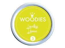 Woodies - Tampon encreur rond - Lucky Lime - 3,5 cm de diamètre