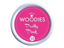 Woodies - Tampon encreur rond - Rose mignon - 3,5 cm de diamètre