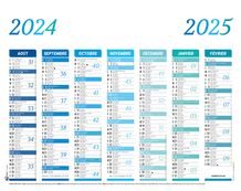 Calendrier Arc-en-ciel - 7 mois par face - 43 x 55 cm - Oberthur