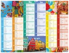 Calendrier Color Story - 6 mois par face - 40,5 x 55 cm - Oberthur