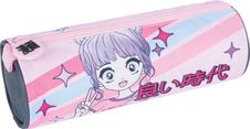 Trousse ronde Manga girl - 1 compartiment - Oberthur