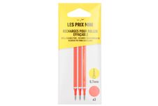 Les Prix Mini - Pack de 3 recharges pour stylo gel effaçable - rouge