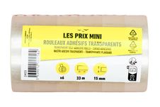 Les Prix Mini - 6 Rubans adhésifs transparents - 15 mm x 33 m