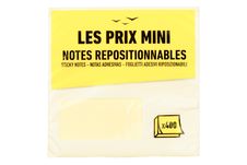 Les Prix Mini - Bloc Cube notes repositionnables - 400 feuilles - 76 x 76 mm - jaune pastel