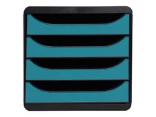 Exacompta Skandi - Module de classement 4 tiroirs - bleu Pacifique