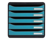 Exacompta Skandi - Module de classement 5 tiroirs - bleu Pacifique